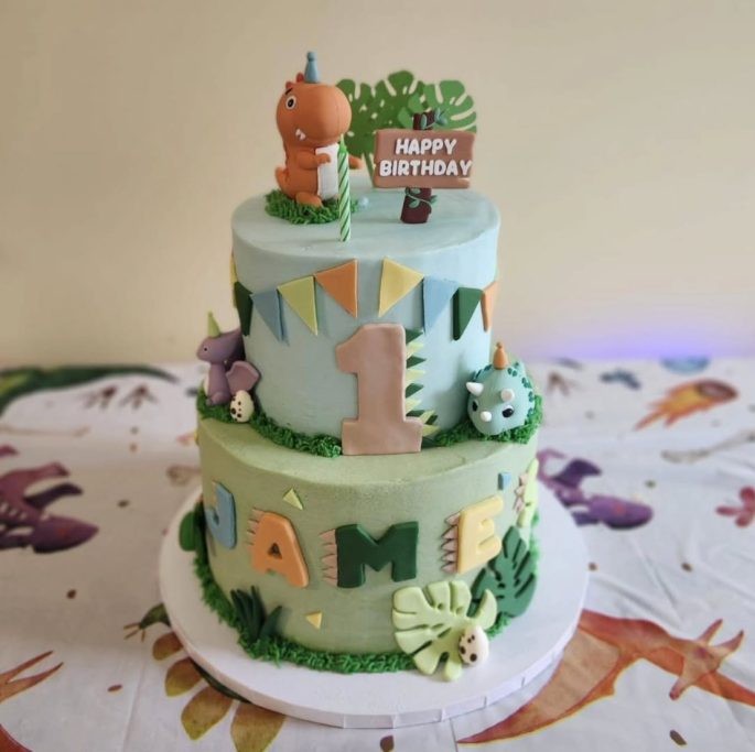 Dinosaur kids birthday cake by Navesink Bakery